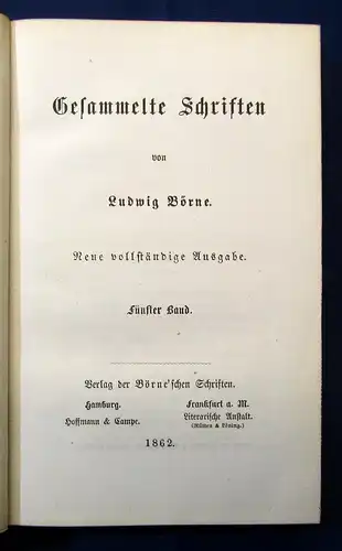 Gesammelte Schriften von Ludwig Börne 12 Bde. komplett 1862 dekorativer Leder js