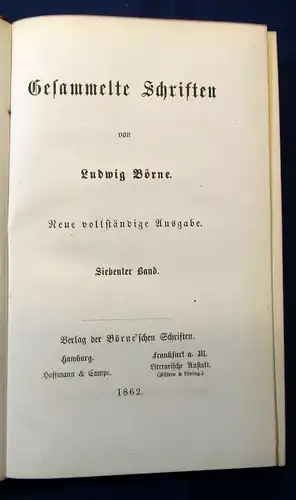 Gesammelte Schriften von Ludwig Börne 12 Bde. komplett 1862 dekorativer Leder js