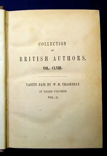 Thackeray Vanity Fair 3 Bde. komplett 1848 A Novel Without a Hero Klassiker js