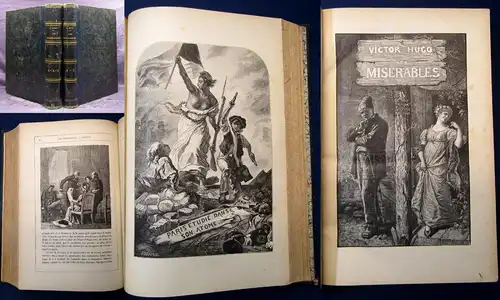 Hugo V., Les Miserables 1-5 in 2 Bde. 1862 Abenteuer Drama Schauspiel Klassik js