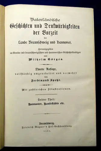 Görges Vaterländische Geschichten der Vorzeit 1881 3 Bde Geschichte mb