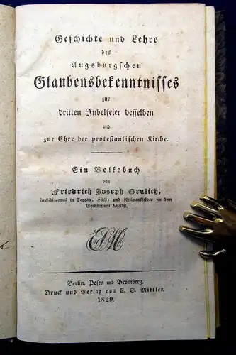 Grulich Geschichte und Lehre des Augsburgschen Glaubensbekenntnisses 1829 mb