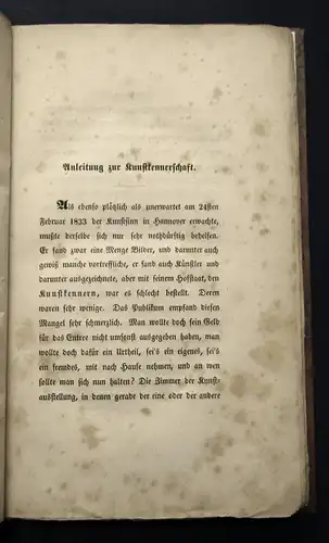 Anleitung zur Kunstherrschaft o. Kunst in 3 Stunden ein Kenner zu werden 1834 js