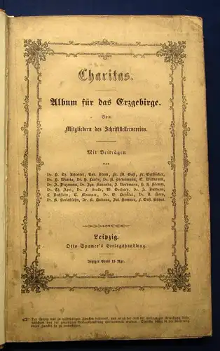 Schriftstellerverein Album für`s Erzgebirge 1847 Geographie Ortskunde js