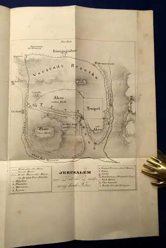 Raumer Palästina Mit 1 Plan von Jerusalem,1 Karte, Grundriß der Kirche 1838 js