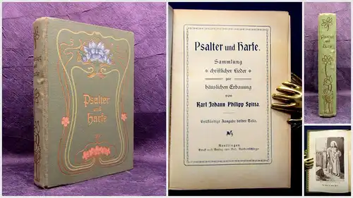 Spitta Psalter und Harfe Sammlung christlicher Lieder um 1900 Theologie mb