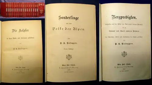 Rosegger P.R. Ausgewählte Schriften 17 Bde. 1883-1887 Prachtausgabe Mischaufl. j