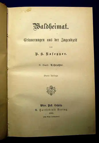 Rosegger P.R. Ausgewählte Schriften 17 Bde. 1883-1887 Prachtausgabe Mischaufl. j