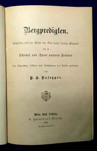 Rosegger P.R. Ausgewählte Schriften 17 Bde. 1883-1887 Prachtausgabe Mischaufl. j