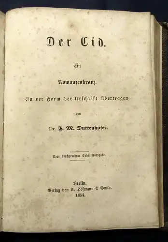 Goldsmith Der Landprediger von Wakefield Eine Erzählung 4 Bde. in 1 Buch 1853 js