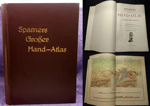 Spamers Großer Hand-Atlas 1896 Erstauflage 150 Folio-Karten Text am