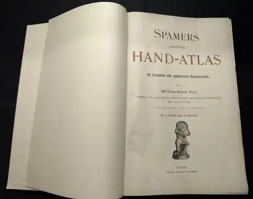 Spamers Großer Hand-Atlas 1896 Erstauflage 150 Folio-Karten Text am