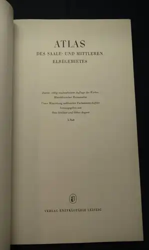 Schlüter August 1959 Atlas des Saale u. Mittl. Elbegebietes 1.-3. Teil am