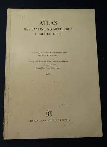 Schlüter August 1959 Atlas des Saale u. Mittl. Elbegebietes 1.-3. Teil am