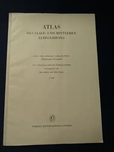 Schlüter August 1959 Atlas des Saale u. Mittl. Elbegebietes 1.-3. Teil am