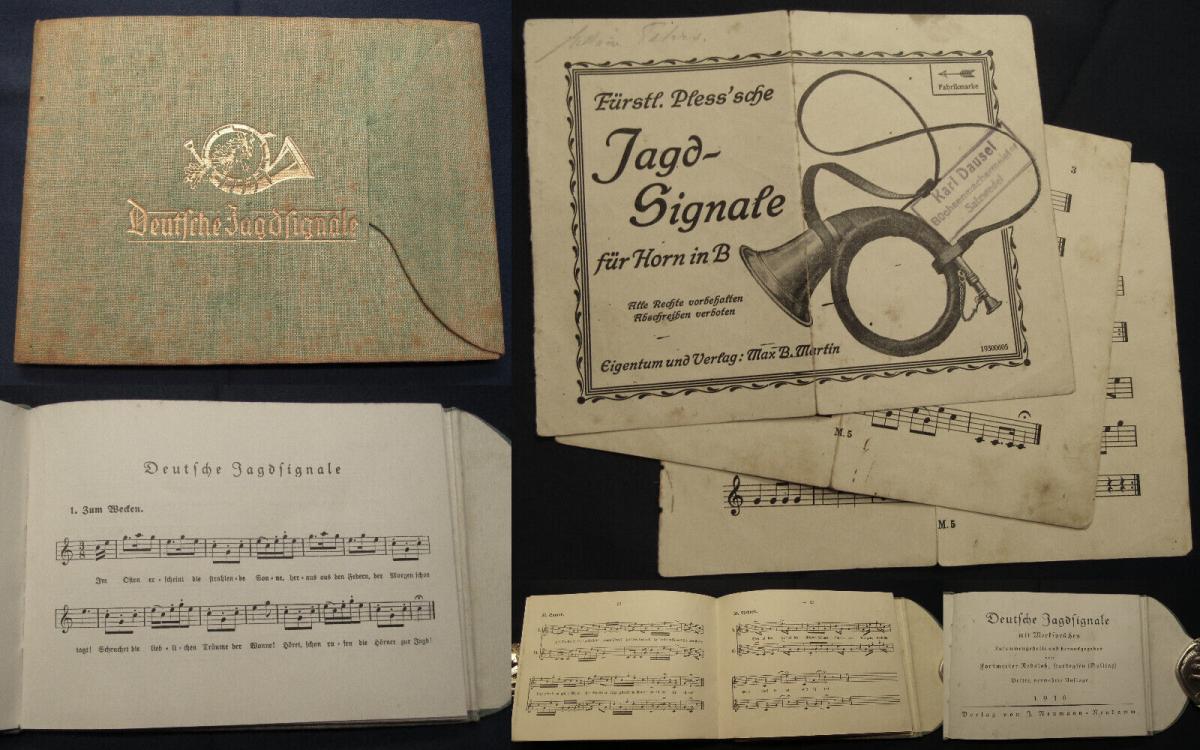 Deutsche Jagdsignale mit Merksprüchen Redslob Notenblätter 1936 am Nr. 145051818421 oldthing