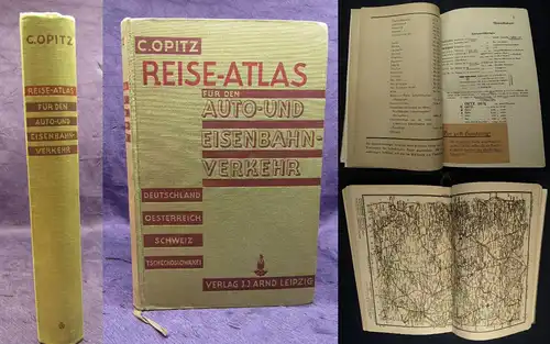 C. Opitz Reise-Atlas für d. Auto- und Eisenbahnverkehr 1934 am