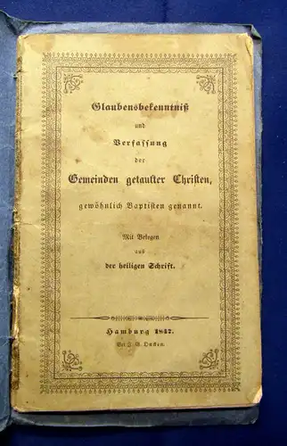 Glaubensbekenntnis Verfassung 1847 Heilige Schrift am