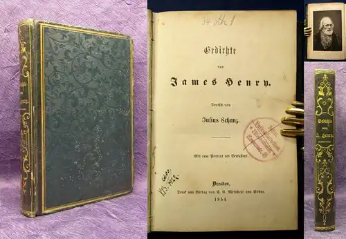 Gedichte von James Henry deutsch von Juilus Schanz 1854 Poesie Literatur js