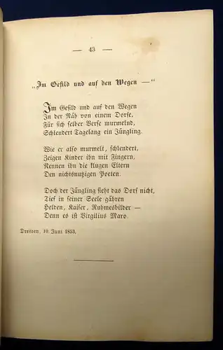 Gedichte von James Henry deutsch von Juilus Schanz 1854 Poesie Literatur js