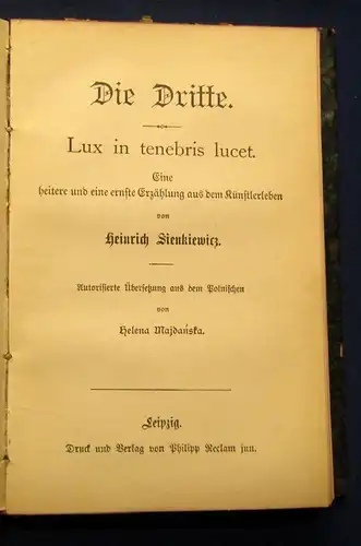 Sienkiewicz/Löbenstein Dorfgeschichten 1850 3 Bde. in 1 Buch Literatur js