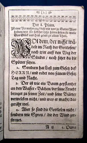 H. Reiß Der Psalter Davids 1682 mit kurtzen Summarien und ordentl. Register am