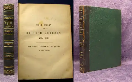The Poetical Works of John Milton 1850  Die Werke von Milton Tauchnitz Verlag js