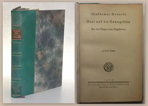 Bonsels Eros und die Evangelien Notizen eines Vagaqbunden 1921 Roman Geschichte