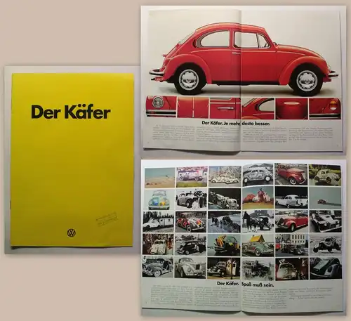 Original Werbeprospekt Broschüre Volkswagen VW Käfer 1976 Oldtimer Automobil xz