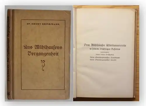 Brinkmann Aus Mühlhausens Vergangenheit 1925 Ortskunde Thüringen Landeskunde xy