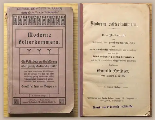 Krüner Moderne Folterkammern um 1910 Geschichte Justiz Verurteilungen Preußen xz
