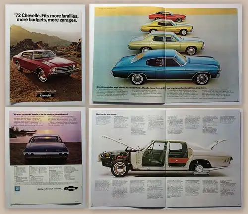 Original Werbeprospekt Broschüre Chevrolet Chevelle 1972 Automobil Oldtimer xz