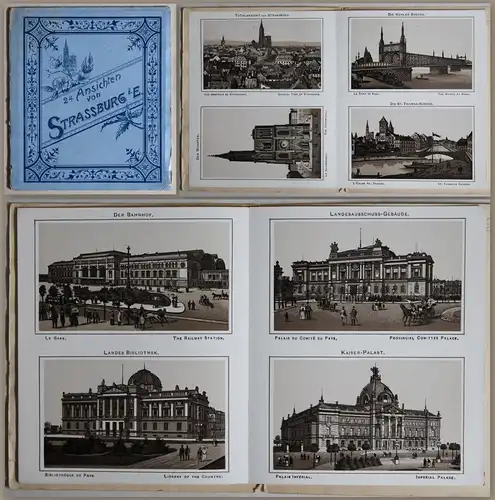 24 Ansichten von Strassburg im Elsass um 1900 Grafik Frankreich Ortskunde xz