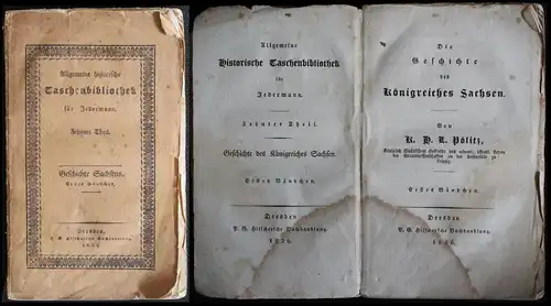 Pölitz - Geschichte des Königreiches Sachsen 1826 - Bd.1 Histor. Taschenbibl. xz