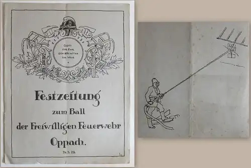 Festzeitung zum Ball der freiwilligen Feuerwehr Oppach 1928 - Geschichte - xz