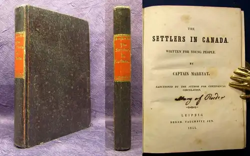 Marryat The Settlers in Canada written for young People 1844 Tauchnitz Verlag j