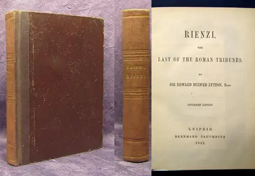 Lytton Rienzi,the Last of the Roman Tribunes 1842 Collection of British Autors j