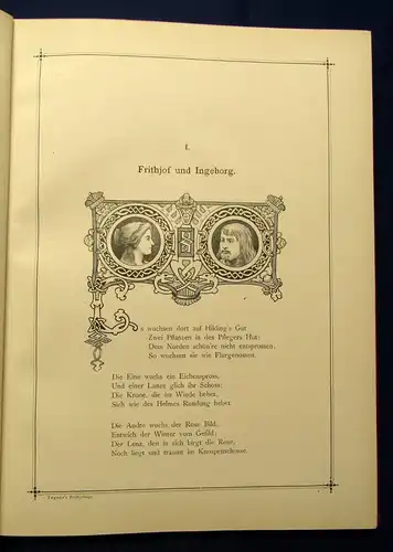 Esais Tegner`s Frithjofs sage 12 'Lichtdrucke von Knut Ekwall 50 Vignetten 1879