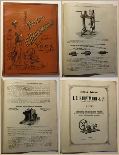 Original Prospekt Preisliste I.C. Hauptmann & Co. um 1895 Technik Katalog sf