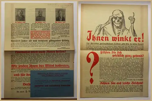 Original Werbeprospekt Probeschachtel Dr. med. Schultheiß "Kaemasal" um 1900 sf