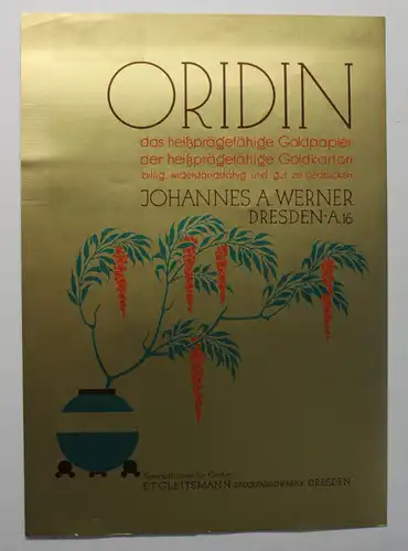 Original Prospekt Oridin das heißprägefähige Papier um 1930 Werbung Reklame sf