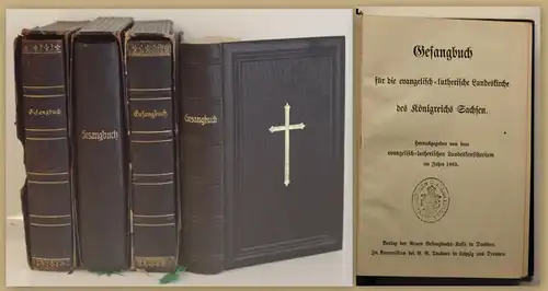 Dresdner Gesangbücher des Königreichs Sachsen 4 Bde 1883 Religion Christentum sf