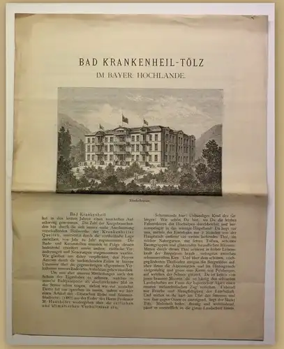 Orig. Prospekt Bad Krankenheil Tölz um 1890 Kurort Reise Ortskunde Bayern sf