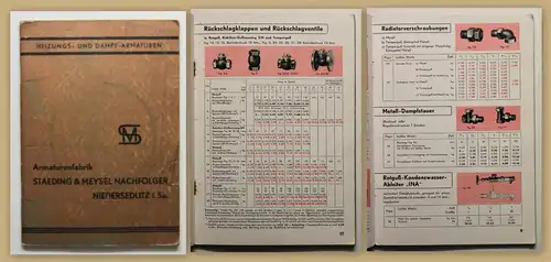 Original Prospekt Heizungs- & Dampf-Armaturen Staeding & Meysel 1939 Technik sf