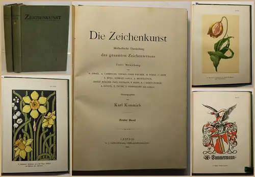 Kimmich die Zeichenkunst 1900 2 Bde Kultur Kunst Malerei Darstellung Technik sf