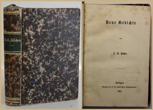 Fischer Neue Gedichte 1865 Belletristik Literatur Unterhaltung Lyrik Poetisch sf