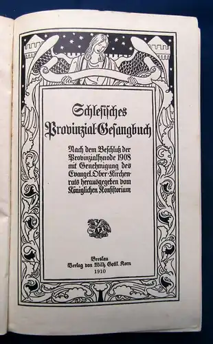 Schleßisches Provinzial- Gesangbuch 1910 Religion Christentum js