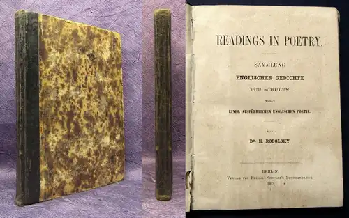 Robolsky Readings in Poetry Sammlung englischer Gedichte für Schulen 1863 j