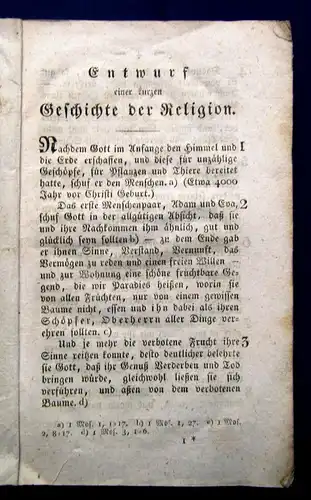 Entwurf einer kurzen Geschichte d Religion Darstellung der Religionslehre 1817 j
