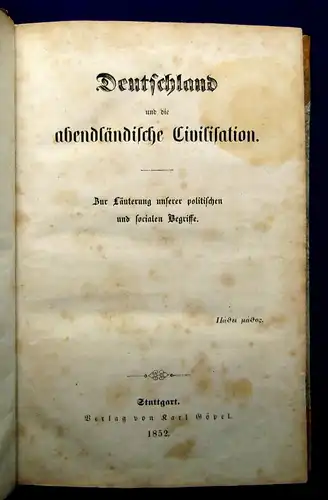 Deutschalnd und die abendländische Civilisation 1852 Sociale Begriffe js
